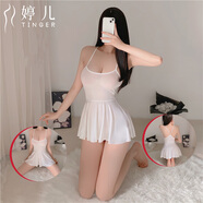 婷兒:性感日系睡裙小吊帶 裸感房事方便女 彈力牛奶絲約會(huì)戰(zhàn)袍超短裙 白色(睡裙+T褲) M (80-120斤)隱私發(fā)貨