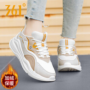 361°女鞋秋季運(yùn)動(dòng)鞋女夏季新款皮面防水休閑老爹鞋軟底旅游跑步鞋子女 (加絨保暖棉鞋)羽毛白/燕麥奶-3 39