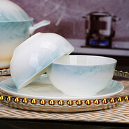 國(guó)玥景德鎮(zhèn)骨瓷碗具家用陶瓷餐具整套釉下彩碗筷創(chuàng)意米飯碗具吃面大碗 云錦萬(wàn)里4.5英寸澳碗1個(gè)裝