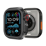KEKY適用Apple/蘋(píng)果手表保護殼Watch Ultra/2代手表殼Series10防水Wat 黑 360全包鋅合金工藝秒變U iWatch6/5/4/SE44mm