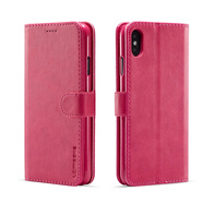 適用于iPhone12皮套創(chuàng  )意蘋(píng)果 XS MAX手機殼7/8復古皮質(zhì)插卡保護套 紅色 iPhone5S/5SE