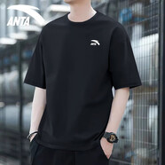 安踏純棉短袖t恤男士2026夏季款簡(jiǎn)約百搭寬松透氣針織運動(dòng)上衣 8125-6基礎黑【男女同款】 M (170)