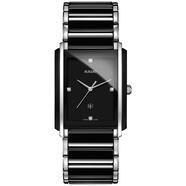 雷達（RADO）男士石英防水防刮黑陶瓷不銹鋼腕表31mm方形表盤鉆石點綴 No Color