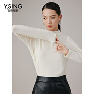 衣香麗影半高領(lǐng)針織衫新款寬松慵懶風(fēng)高彈打底衫上衣新復(fù)古回潮 米色 L