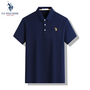 U.S. POLO ASSN.polo衫男短袖夏季保羅商務(wù)休閑翻領(lǐng)男裝上衣t恤深藏青4XL