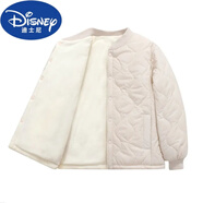 迪士尼品牌童裝校服神器兒童羽絨棉服內(nèi)膽男女童秋冬外套中大童保暖衣服 米白色 150 (建議身高130-140cm)