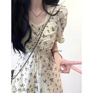 戀的碎花連衣裙夏季2024新款法式仙女公主裙衣服V領(lǐng)溫柔風(fēng)長裙子夏天 潮流韓版圖片色 均碼（可備注碼數(shù)）