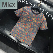 MLEX歐洲站輕奢潮男館搭半袖青年上衣薄中國風(fēng)碎花時(shí)尚短袖.t恤 花色 L