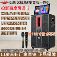 山 凌惠民15投影音響ktv點(diǎn)歌一體機(jī)家庭卡拉ok戶外廣場(chǎng)舞藍(lán)牙音箱wifi 黑色 山凌惠民15號(hào)（1000G硬盤）