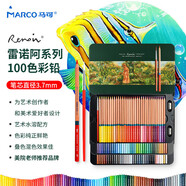 馬可（MARCO）雷諾阿水溶性彩色鉛筆100色鐵盒套裝專業(yè)美院老師推薦繪畫涂色畫筆專業(yè)美術(shù)生日禮物開學(xué) 速寫
