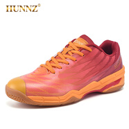 HUNNZ品牌羽毛球鞋男士耐磨透氣運動(dòng)鞋時(shí)尚青年網(wǎng)球鞋男款 橘色 39