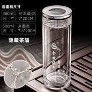 寶菲尼雙層高檔玻璃杯水晶防燙耐高溫車(chē)載水杯男士杯子高顏值辦公室茶杯 俗人【隱藏網(wǎng)】 380ml 1只