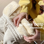 俞兆林羊羔絨運動(dòng)褲子女士闊腿褲秋冬季加絨加厚束腳休閑衛褲直筒拖地褲