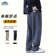 頂峰保羅（Dingfengbaoluo）直筒休閑褲子男秋季高街闊腿褲潮牌運動(dòng)長(cháng)褲WH5609 藏青色2XL