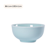 龍泉青瓷米飯碗陶瓷新款創(chuàng)意中式餐具家用加厚吃飯碗大號面湯碗喝粥碗小碗 5.5英寸粉青碗