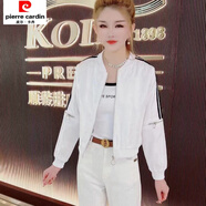 皮爾卡丹網(wǎng)紅棒球服外套女2025春秋新款洋氣小個(gè)子短款百搭休閑夾克短外套 白色 M 建議85-99斤