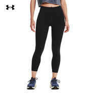 安德瑪（Under Armour）瑜伽褲25秋冬新款Meridian女子訓(xùn)練跑步運(yùn)動舒適柔感緊身九分褲 黑色001 M (165)