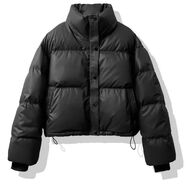 銳竹免洗PU皮棉服女2024年新款冬季短款加厚面包服小個子棉衣洋氣外套 黑色 S  建議80-100斤