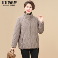 甘甘的世界保暖棉服女2025秋冬新款洋氣甘夫人中年40歲50棉衣外套 駝咖 2XL 適合120-135斤