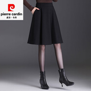 皮爾卡丹品牌高腰黑色半裙A字半身裙秋季女2025新款中長(cháng)款蓬蓬裙短裙傘裙 黑色西裝面料-裙長(cháng)55厘米 后松緊 XL 22 2尺2 29碼