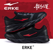 鴻星爾克（ERKE）2025秋季運動鞋網(wǎng)面透氣旅游鞋白色輕便休閑鞋子學(xué)生男士跑步鞋 正黑/大紅 44