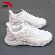 安踏（ANTA）女鞋運(yùn)動(dòng)鞋子女夏季新款凌云減震輕便軟底跑步鞋健身增高跳繩鞋 -1藕灰/象牙白 【凌云3】 37.5