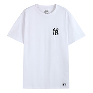 47brand美版MLB短袖T恤純棉面料印花刺繡 NY/LA男女款 47brand出品 白色-左胸刺繡NY M (高165-175cm,體重55-65kg)