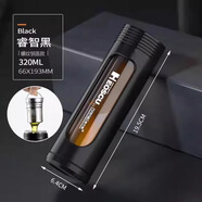 恩爾美（nRMEi）防摔玻璃杯大容量水杯男士智能雙層便攜耐高溫茶水分離泡茶杯子 【茶水分離+杯蓋鋼芯】黑 320ml