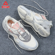 匹克女鞋跑步鞋春季減震耐磨運動(dòng)鞋時(shí)尚百搭透氣跑鞋簡(jiǎn)約休閑鞋女 082E大白/米白【皮面防水】 37