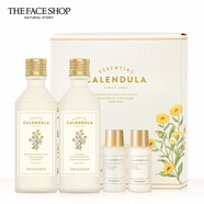 菲詩(shī)小鋪（THE FACE SHOP）THE FACE SHOP金盞花清潤舒緩修護精粹乳大米保濕護膚乳液面霜套 金盞花清潤( 清潤水乳禮盒裝-350ml )