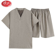 浪莎（LangSha）品牌汗蒸服男女足浴桑拿服套裝洗浴中心按摩服裝浴場(chǎng)洗澡浴衣浴服 男深灰 3XL