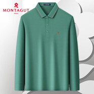 夢特嬌（MONTAGUT）長袖Polo衫男士25春秋含桑蠶絲商務休閑長袖T恤 綠色 2XL