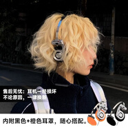 索尼機(jī)（SOYN）通用2025年新款美式復(fù)古頭戴式無線藍(lán)牙耳機(jī)運(yùn)動(dòng)戶外潮流穿搭創(chuàng)意禮物 星月銀色 附贈(zèng)橙/黑海綿耳套 標(biāo)配