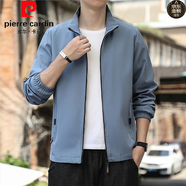 皮爾卡丹（pierre cardin）春秋季新款外套男夾克男士休閑百搭純色簡(jiǎn)約時(shí)尚上衣中青年男裝 【淺藍(lán)】常規(guī) 100%不起球不掉色 M 90-105斤 100%不起球不掉色