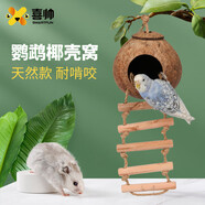喜帥 鳥(niǎo)窩椰子殼爬梯窩鸚鵡窩玩具倉鼠窩蜜袋鼯金絲熊倉鼠籠子用品