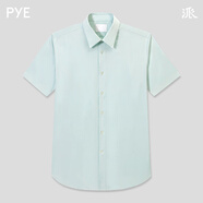 PYE派 早春新品 Infinity男士純棉條紋淡藍(lán)色短袖商務(wù)通勤襯衫 蘋果綠 42