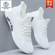 啄木鳥(niǎo)男鞋夏款透氣運動(dòng)鞋跑步休閑鞋輕便網(wǎng)鞋2025新款百搭小白鞋 2300白色 42 標準尺碼