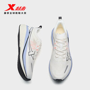 特步（XTEP）五分速2.0女鞋跑步鞋減震回彈網(wǎng)面透氣休閑運(yùn)動跑鞋 帆白/黑 35