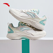 安踏（ANTA）女鞋冬季跑步鞋女士2025秋冬新款透氣輕便休閑跑鞋軟底運動(dòng)鞋子女 象牙白/冰水綠-1 36