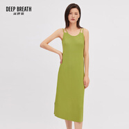 深呼吸DEEP BREATH女裝氣質(zhì)優(yōu)雅雙吊帶U型領(lǐng)針織連衣裙A500161 蘋果綠 S (2碼)