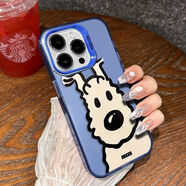 菲鳥歸林線條大白狗適用蘋果15手機(jī)殼iPhone14/13Promax全包防摔XS簡約XR IMD彩銀-藍(lán)色-JH1027卷毛大白狗 蘋果13Pro;蘋果