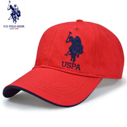 U.S. POLO ASSN.保羅帽子男女通用品牌polo棒球帽春夏戶(hù)外韓版運動(dòng)休閑防曬遮陽(yáng)帽 紅色（純棉四季款） 可調節(54-60cm)