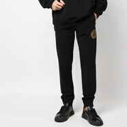 范思哲（VERSACE）VJ 男士潮牌奢華金線刺繡長褲休閑褲 75GAAT06 CF06T 黑金 G89 XL