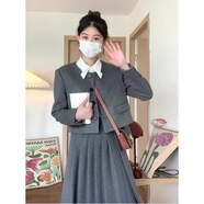 樂(lè )卡利 學(xué)院風(fēng)套裝外套春秋半身裙子女小香風(fēng)設計感冬季內搭裙西裝樣式 小香風(fēng)套裝【外套+裙子L 110內】
