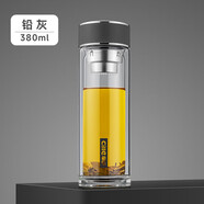 希樂玻璃杯大容量雙層泡茶杯男女士高檔茶水分離杯子戶外車載杯380ml 