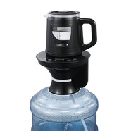 美能迪桶裝水燒水壺一體機(jī)電動(dòng)上水自動(dòng)抽水器帶加熱燒水器大桶水泡茶桶裝水飲水機(jī)底上水電熱水壺 黑色【底部上水】+雙層玻璃壺 1L