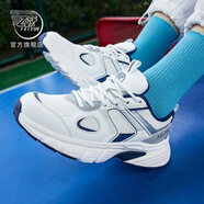 飛躍（Feiyue）官方網(wǎng)面老爹鞋男鞋女鞋春夏季透氣運動(dòng)休閑鞋情侶款緩震跑步鞋子 白深藍 41 (255mm)