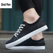 森馬板鞋男春夏季男鞋老北京布鞋透氣帆布鞋男學(xué)生鞋子男 1712黑色 39