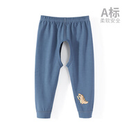 男寶寶開襠褲嬰兒長(zhǎng)褲純棉春秋款純棉兒童秋裝新生兒小孩秋褲外穿 藍(lán)色 110cm