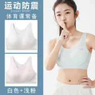 ZYZART少女文胸高中生15到18歲發(fā)育期學(xué)生女童內(nèi)衣12-16歲初中生背心17 白色+淺粉【棉柔工字背心】 XL【適合100-120斤】